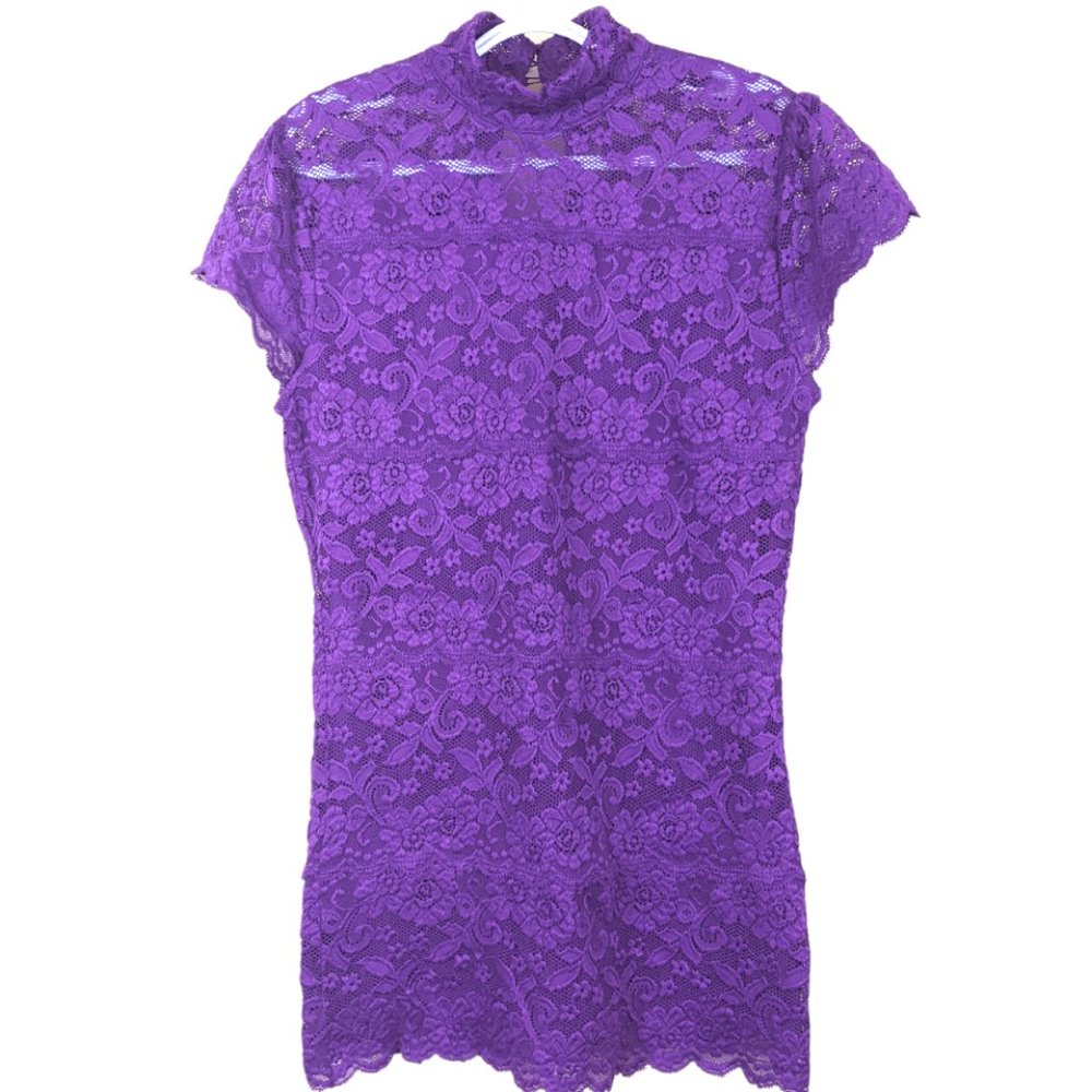 Le Chateau Lace Purple Top XS